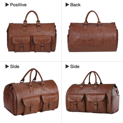 FR Fashion Co. 22" Men's Classic Leather Duffel Bag