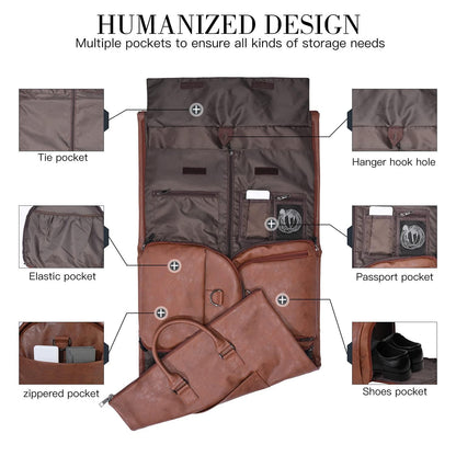 FR Fashion Co. 22" Men's Classic Leather Duffel Bag