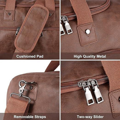 FR Fashion Co. 21" Vegan Leather Large Carry-On Duffel Bag