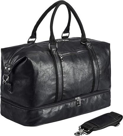 FR Fashion Co. 24" Men's Leather Travel Duffel Bag