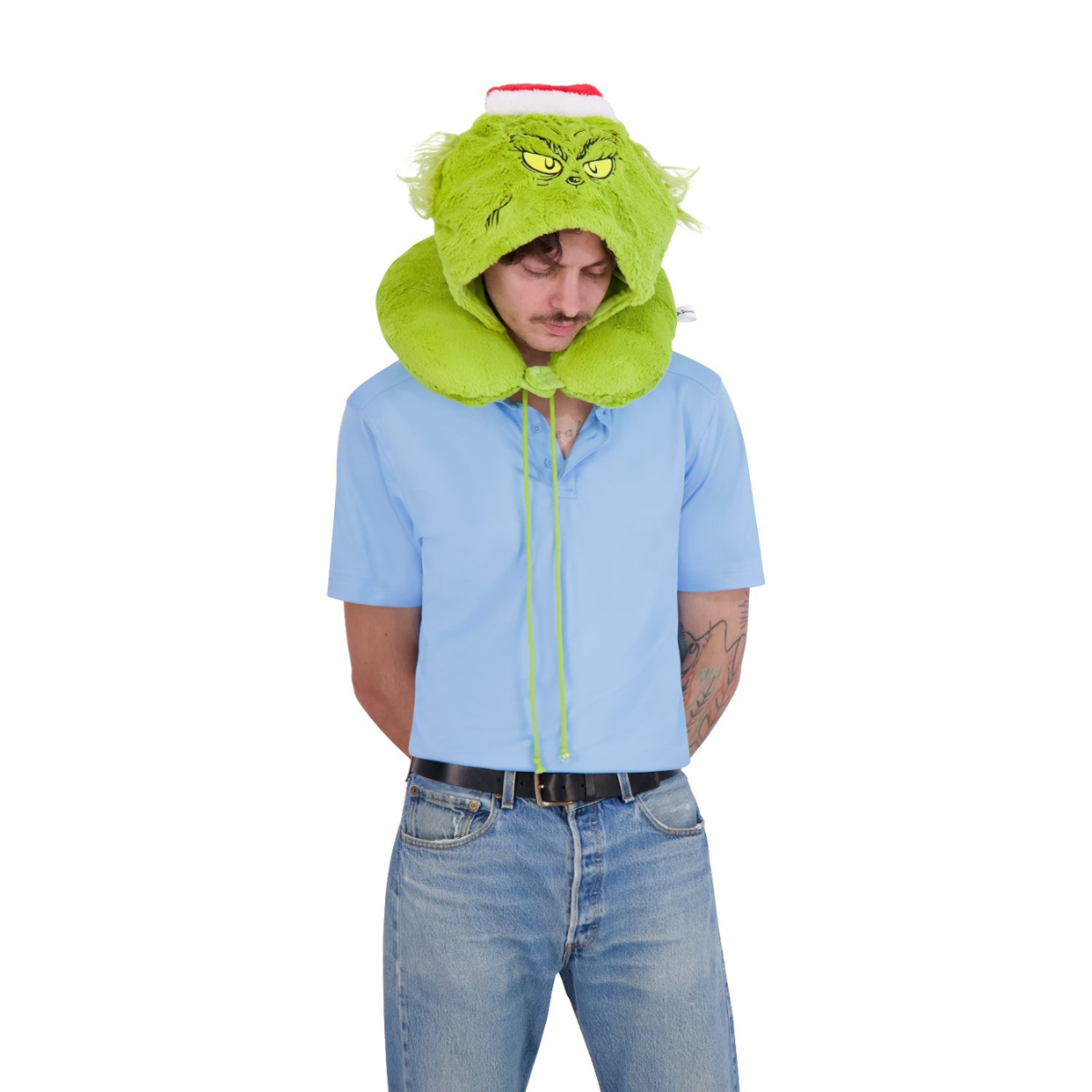 Grinch Santa Hat Hoodie Neck Pillow - Stiles Supply Co.