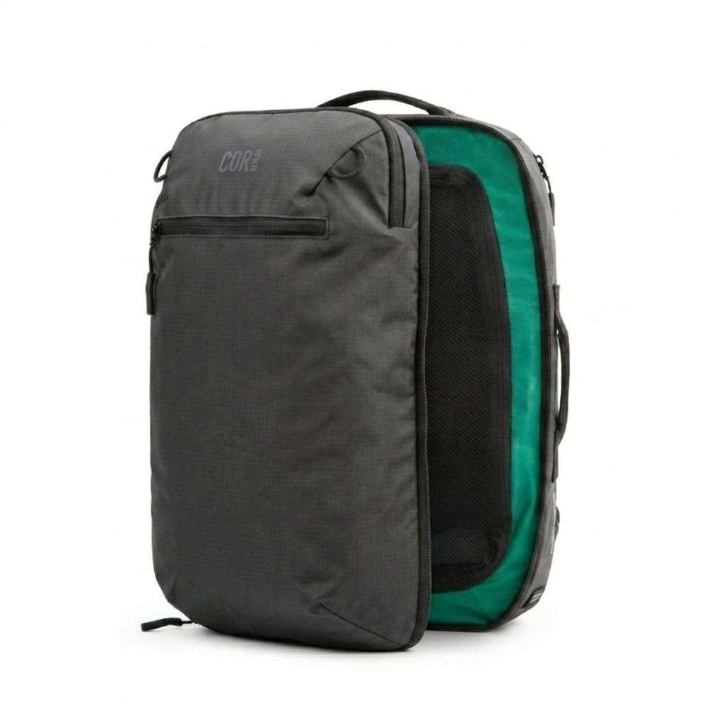 COR Surf Island Hopper 2.0 Travel Backpack – New Matte Black | Lightweight Waterproof 28L & 34L