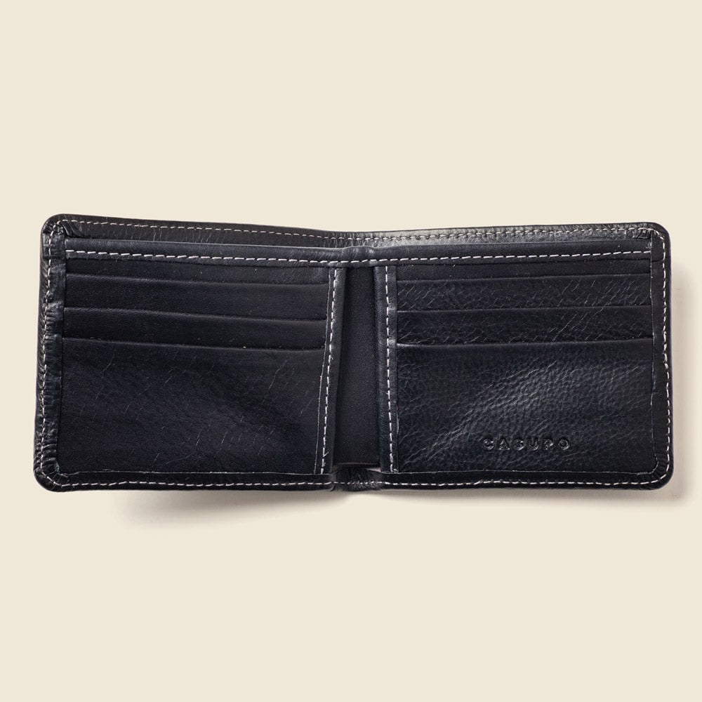 CASUPO Large Billfold Wallet with RFID protection - Black