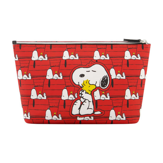 Snoopy & Woodstock Red All over Print Trapezoid Cosmetic Case