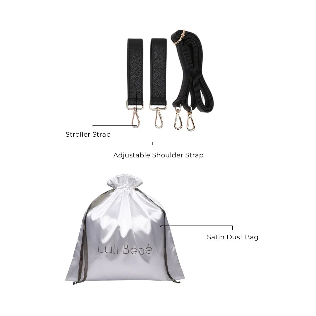 Luli Bebe Petit Diaper Bag Ebony Black