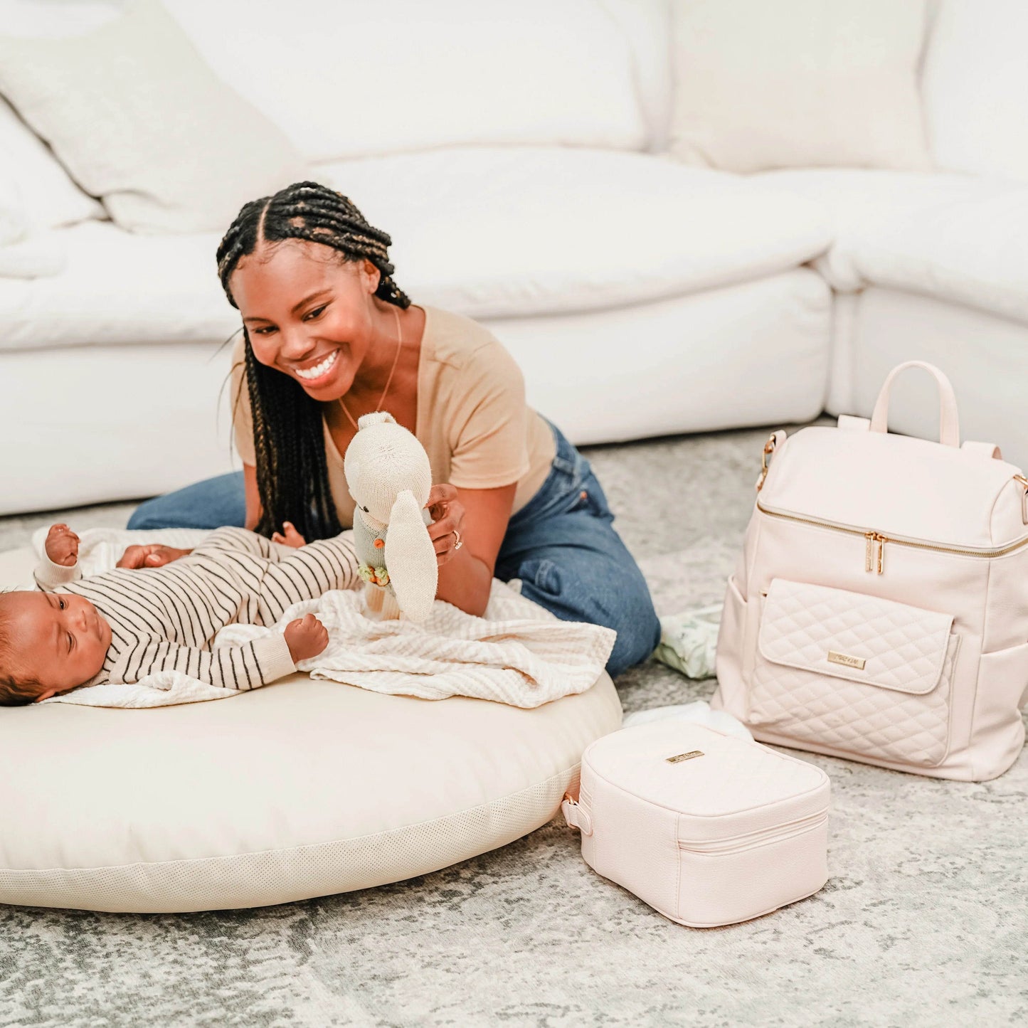 Luli Bebe Signature Diaper Bag Pastel Pink