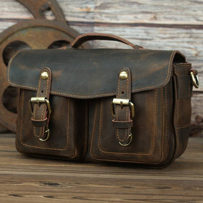 Steel Horse Leather The Faust Leather Camera Messenger Bag - Stiles Supply Co.