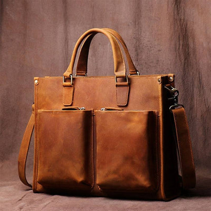 Steel Horse Leather The Dagmar Leather Briefcase - Stiles Supply Co.