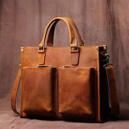 Steel Horse Leather The Dagmar Leather Briefcase - Stiles Supply Co.