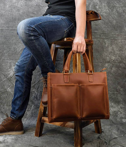 Steel Horse Leather The Dagmar Leather Briefcase - Stiles Supply Co.