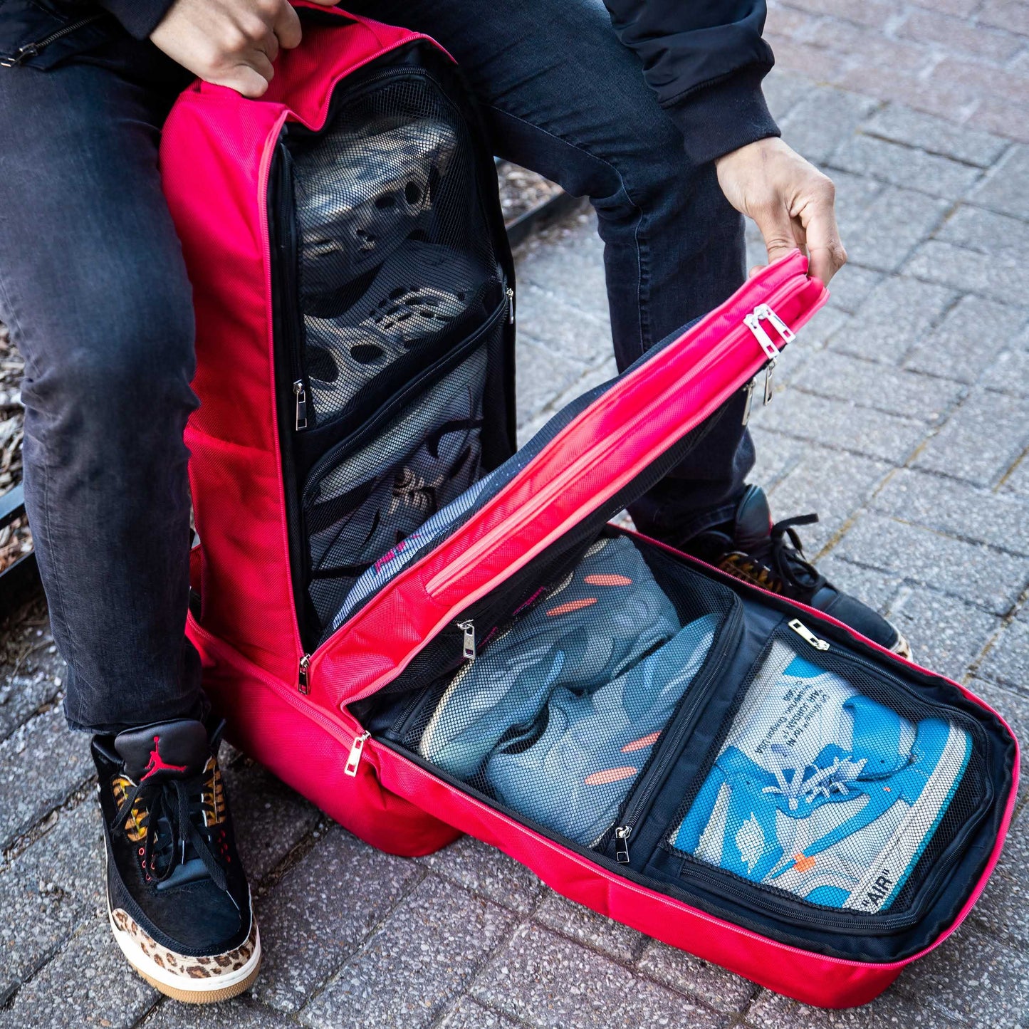 Sole Premise Red Polyester Carry-On Patented Backpack (Only 300 Made)