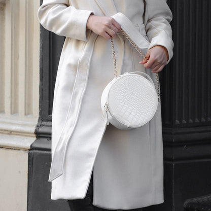 Hudson + Bleecker Nomad Round Travel Bag - White Crocodile