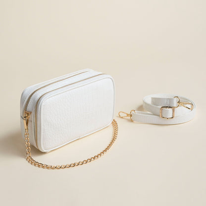 Hudson + Bleecker Latitude Beauty Bag - White Crocodile